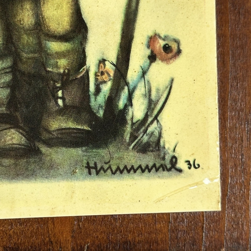 Vintage Set of 2‎ Hummel Wood Wall Plaques 5" x 7" Boy And Girl Umbrella Rain - Picture 7 of 12